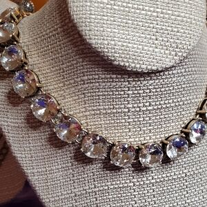 Necklace, by J Crew, huge 1/2 inch Sparkly Crystals